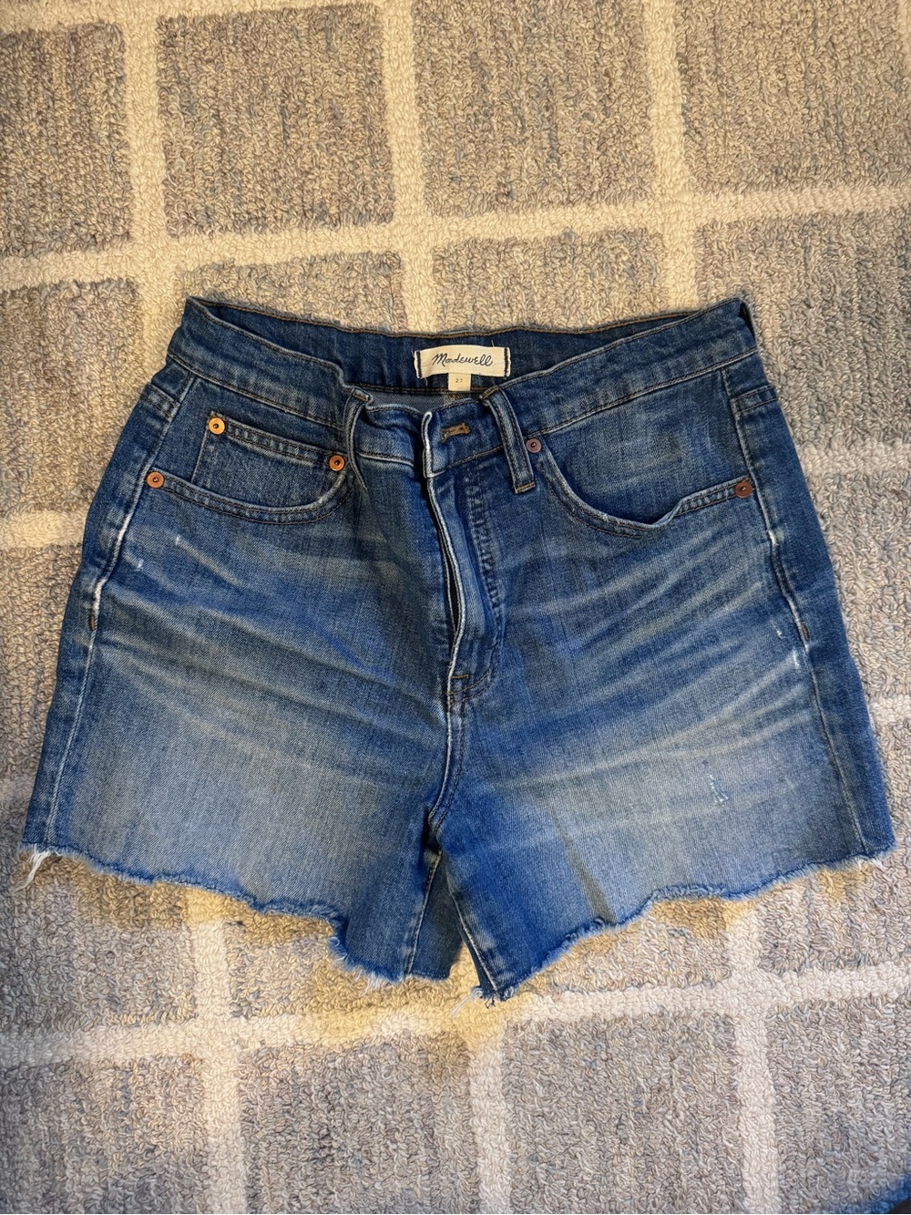 Madewell Distressed Indigo Denim Cutoff Shorts